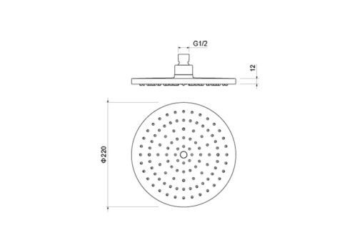 Верхний душ Aquatek AQ2086MB 20х20 черный - фото 3