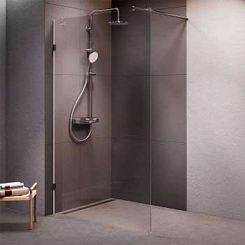 Душевая перегородка Am.Pm X-Joy W94UWI-120-F1-MTE 120х195 стекло прозрачное профиль хром