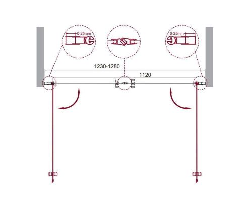 Душевая дверь BelBagno ETNA ETNA-B-2-130-C-Cr 130х195 стекло прозрачное профиль хром - фото 2