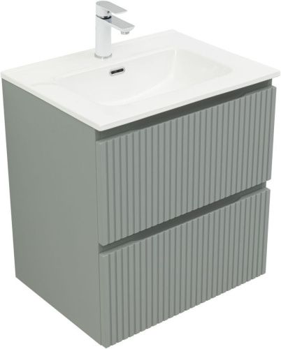 Тумба под раковину Aquanet Джейн (Flat) 00335432 60х50 подвесная цвет серый - фото 3