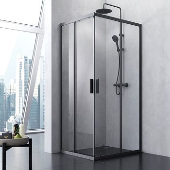 Душевой уголок Am.Pm Gem S W93G-404-100280-BT 100х80 стекло прозрачное профиль черный без поддона