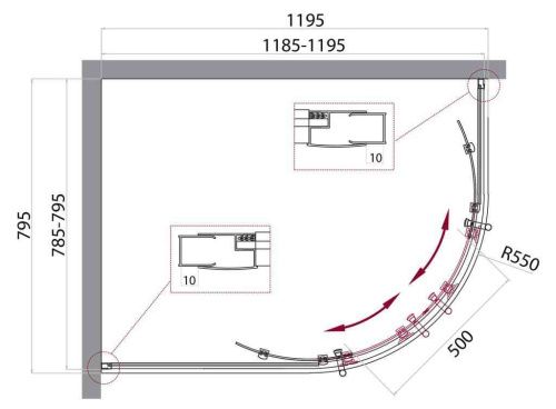 Душевой уголок BelBagno UNO-195 UNO-195-RH-2-120/80-C-Cr 120х80 стекло прозрачное профиль хром без поддона - фото 2