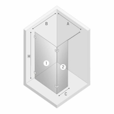 Душевая перегородка New Trendy EVENTA Chrome EXK-4640 35х200 стекло прозрачное профиль хром