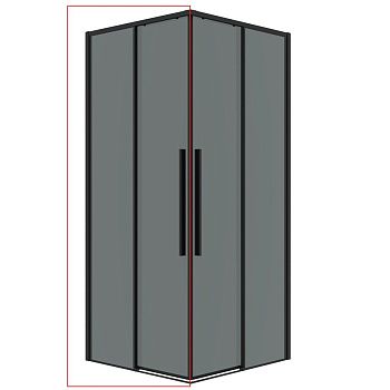 Душевая дверь Grossman Galaxy 1/2.K33.01.11.21.10 110х195 стекло тонированное профиль черный