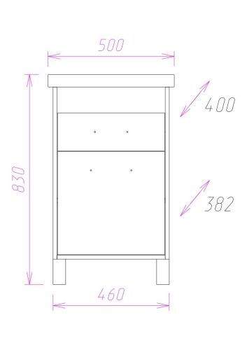 Тумба под раковину Onika Натали 105016 50х40 напольная цвет бежевый - фото 3