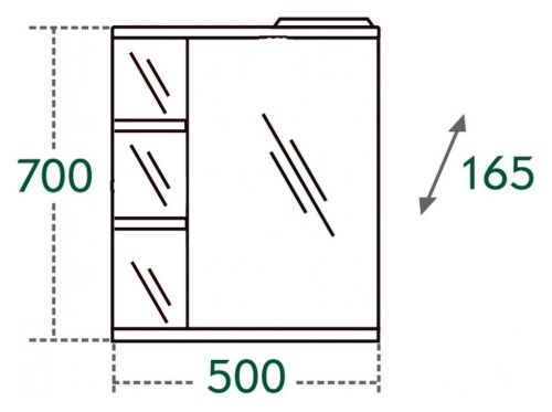 Зеркало-шкаф СанТа Ника 101085 50х70 подвесной цвет белый - фото 3