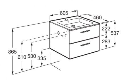 Тумба под раковину Roca Victoria A857468806 60х50 подвесная цвет белый
