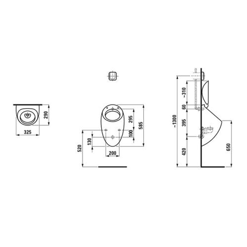 Писсуар подвесной Laufen Alessi One 8.4097.1.400.000.1 белый - фото 2