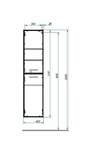 Шкаф-пенал Эстет Vegas ФР-00003493 40х170 подвесной цвет белый - фото 4