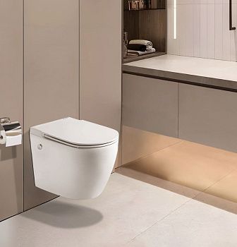 Унитаз подвесной Cerutti SPA CT10193 белый с сиденьем микролифт безободковый импульсный смыв