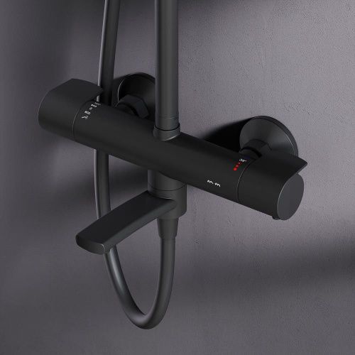 Душевая стойка Am.Pm X-Joy F0785A522 настенная цвет черный с термостатом - фото 4