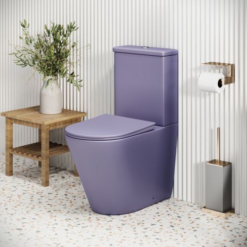 Унитаз напольный с бачком Grossman Color GR-4480LIMS фиолетовый с сиденьем безободковый каскадный смыв - фото 5