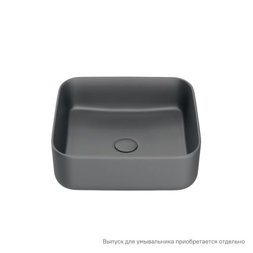 Раковина керамическая Iddis Bridge BRIGM04i27 40х40 накладная цвет серый без отверстий под смеситель - фото 2