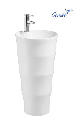 Раковина из сантехнического фарфора Cerutti SPA CT7833 40х40 напольная цвет белый 1 отверстие под смеситель - фото 2