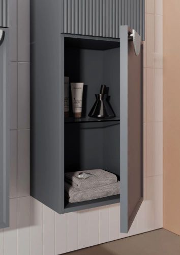 Шкаф-пенал Orka Molino 3006329 40х140 подвесной цвет черный - фото 4