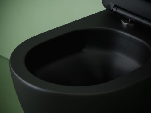 Унитаз подвесной Ceramica Nova UNO CN11001TMB черный с сиденьем микролифт смыв торнадо - фото 5