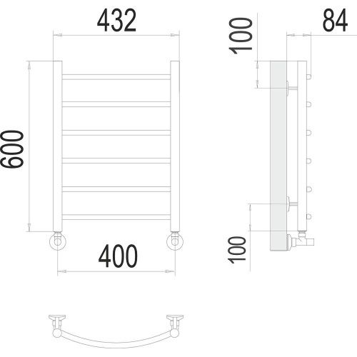 Полотенцесушитель водяной Terminus 4670078530202 45х60 хром - фото 3
