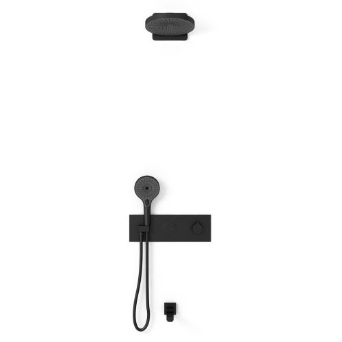 Душевая система Vincea VSFW-432TI1MB встраиваемая в стену цвет черный с термостатом - фото 3