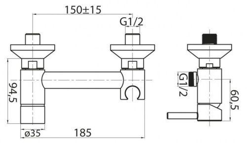 Смеситель Cezares CZR CZR-DA3-01 настенный хром - фото 2