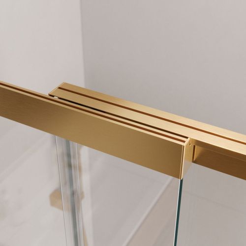 Душевая шторка на ванну Cezares SLIDER SLIDER-FIX-VF-11-90/150-C-BORO 90х150 стекло прозрачное профиль золото брашированное ориентация универсальная - фото 4