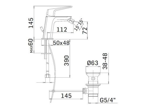 Смеситель Mamoli Spartaco 59210000905F на биде серый - фото 2