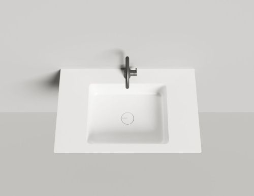 Раковина из искусственного камня S-Stone Salini ONDA 1402201M 80х50 встраиваемая цвет белый 1 отверстие под смеситель - фото 3