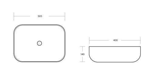 Раковина из сантехнического фарфора Milleau MIEL MU0078-GW 50х40 накладная цвет белый без отверстий под смеситель - фото 2