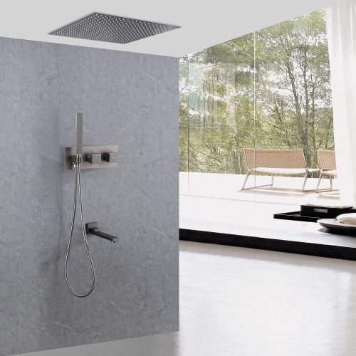 Душевая система Abber AF8254NG встраиваемая в стену цвет серый с термостатом - фото 2