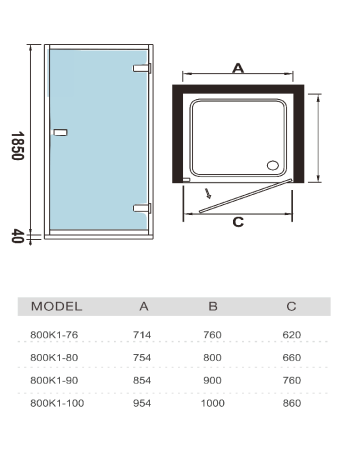Душевая дверь WeltWasser WW600 10000002732 90х185 стекло прозрачное профиль хром
