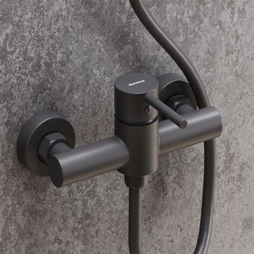 Смеситель для ванны и душа Damixa Scandinavian Pure 362000300 настенный черный - фото 4