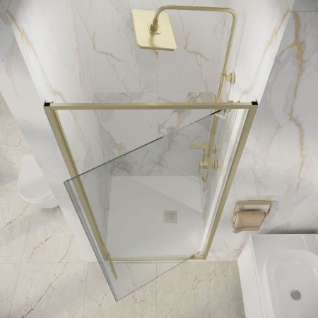 Душевая дверь Niagara Nova NG-45-9ASG 90х195 стекло прозрачное профиль золото