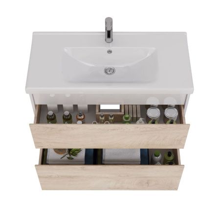 Тумба под раковину LeMark Combi LM03C100T-dub 100х40 напольная цвет бежевый/белый