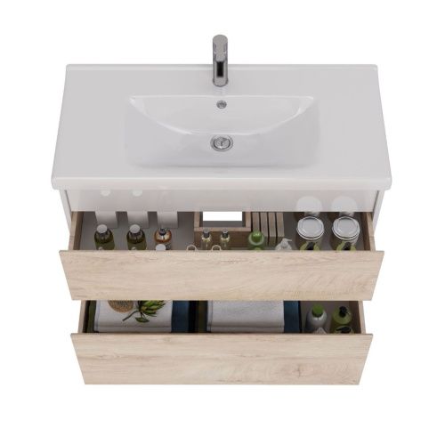 Тумба под раковину LeMark Combi LM03C100T-dub 100х40 напольная цвет бежевый/белый - фото 3