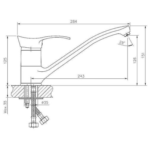 Смеситель для кухни Haiba HB01 HB4201 на мойку хром - фото 2