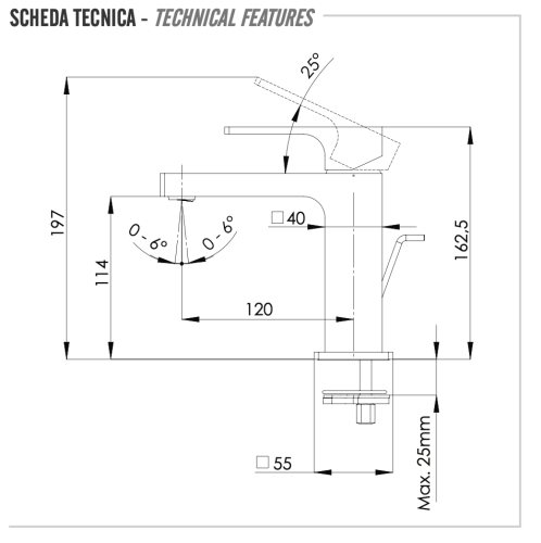 Смеситель Remer Absolute AU10 на раковину хром - фото 2
