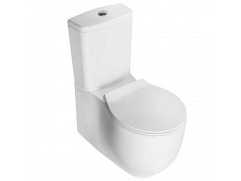 Чаша унитаза напольная Hatria LE FIABE Y1E801 цвет белый без сиденья безободковая каскадный смыв