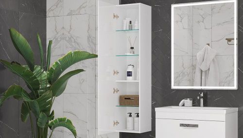 Шкаф-пенал Velvex ESTEA ppEST.160.233 40х150 подвесной цвет белый - фото 4