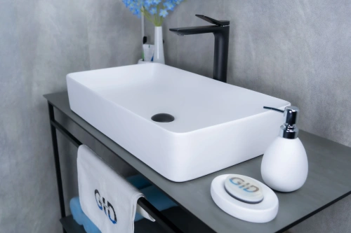 Раковина керамическая Gid Geométrico 51189 60х30 накладная цвет белый без отверстий под смеситель - фото 5