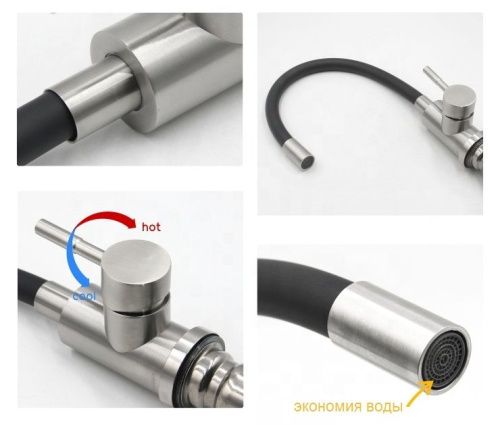 Смеситель для кухни TSARSBERG TSB-114-BL002 на столешницу хром - фото 2