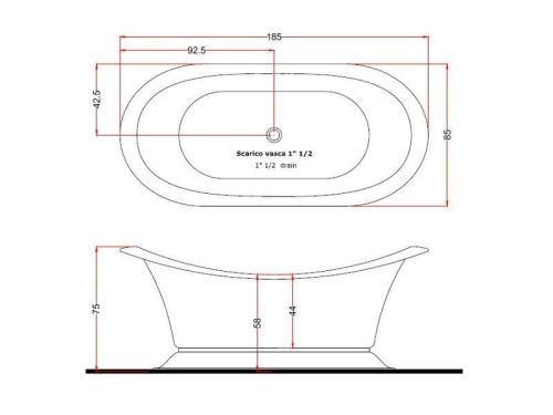 Ванна из метакрилата Gruppo Treesse GRANDE SOLEIL V1881/cromo 185х85 отдельностоящая асимметричная - фото 3