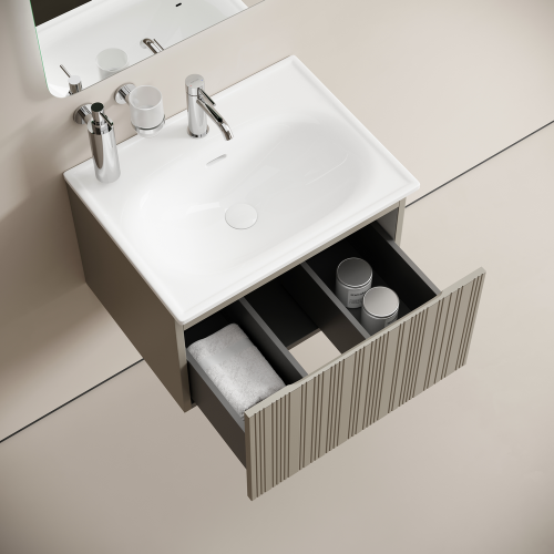 Тумба под раковину Sancos CODE CD60GP 60х50 подвесная цвет серый - фото 5