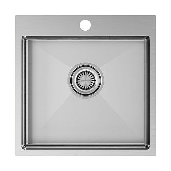 Кухонная мойка Paulmark VELTEN 51 PM905151-BS 50х50 цвет серый поверхность брашированная