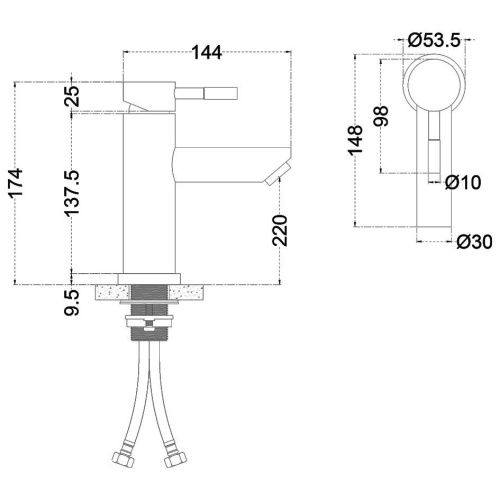 Смеситель Melana 610101PVD-B черный на раковину - фото 2