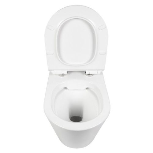 Унитаз подвесной Bond Oval F03-10 белый с сиденьем микролифт безободковый душевой смыв - фото 4