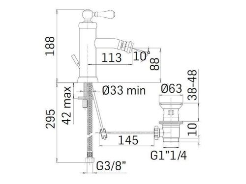 Смеситель Mamoli Country 52910000005K на биде черный - фото 2