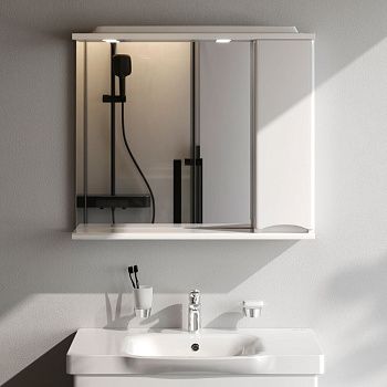 Зеркало-шкаф Am.Pm Like M80MPR0801WG 80х80 подвесной цвет белый