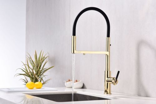 Смеситель для кухни Paulmark TORNADO To213402-G на мойку золото - фото 5