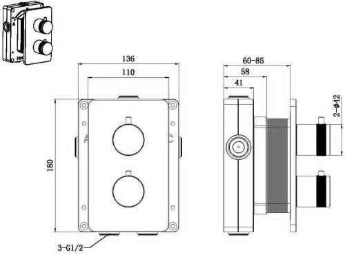 Смеситель для ванны с душем Allen Brau Priority 5.31113-00 встраиваемый в стену хром с термостатом - фото 4