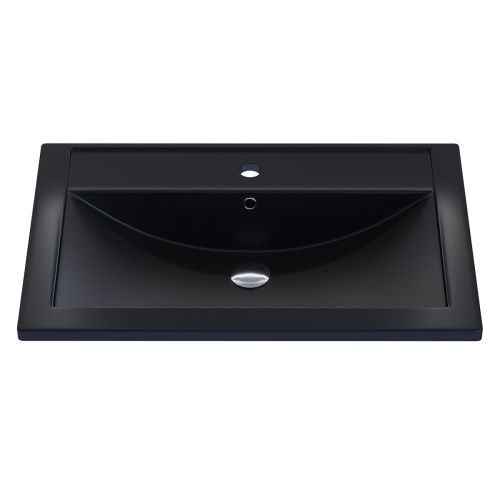 Раковина из искусственного камня Uperwood Foster Quartz 291030034 70х50 полувстраиваемая цвет черный - фото 5