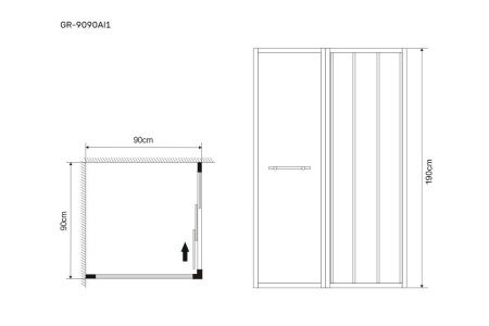 Душевой уголок Grossman Alba GR-9090Al1 90х90 стекло прозрачное профиль хром без поддона